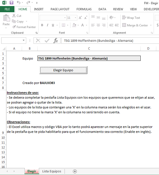 Elegir Equipo v1.0